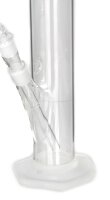 BamBamBhole Glasbong "Gerade & sandgestrahltes Blatt" H 39 cm D 55 mm NS 18,8