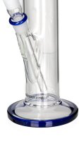 BamBamBhole Glasbong Zylinder mit blauem Rand D 40 mm H 40 cm NS 18,8