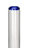 BamBamBhole Glasbong Zylinder mit blauem Rand D 40 mm H 40 cm NS 18,8