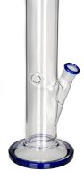 BamBamBhole Glasbong Zylinder mit blauem Rand D 40 mm H 40 cm NS 18,8