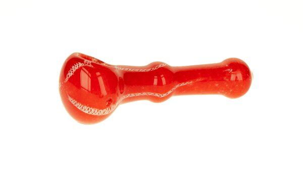 Glaspurpfeife - Full Color Red - Rot/Weiß - L 11 cm