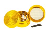 Metallgrinder "Ripped" Pollinator/Sieb H 33 mm D 35 mm - Gold