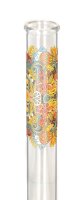 Greenline Glasbong 14,5er - grade mit Peace/Blumen Motiv - H 35 cm D 33 mm