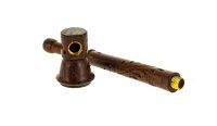 Holzpurpfeife - Rose - geschnitzt - L 12 cm - Holzfarben
