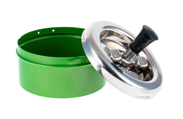 Angelo - Schleuderaschenbecher Premium - Grün Metallic - D 11 cm