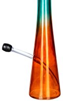 Hollandbong ohne Kickloch - Türkis/Orange - mit Schlauch - H 40 cm