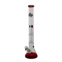 Grace Glass Glasbong 29,9er auf 18,8er - Beaker Fluo Red - 2x 6Arm Baumpercolator - H 56 cm D 51 mm WS
