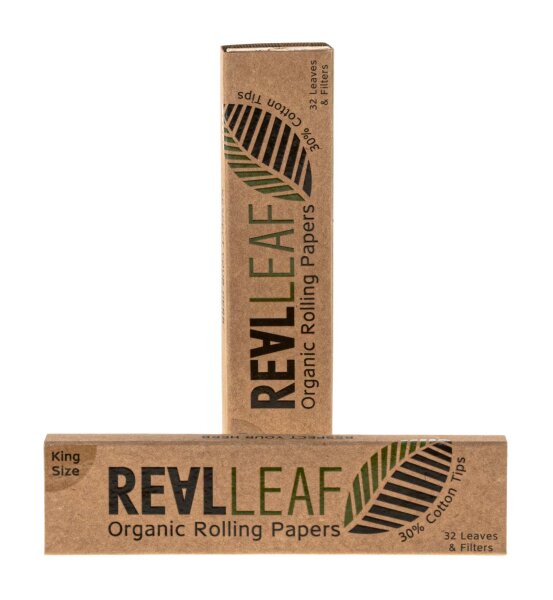 Real Leaf Organic Hemp - unbleached - King Size Slim - Blättchen + Filtertips