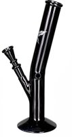 Black Artline Glasbong 14,5er - Zylinder Hanfblatt - H 26 cm D 32 mm - Schwarz