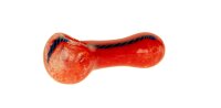 G-Spot Glaspfeife 10 cm rot mit schwarzem Streifen Nr.34