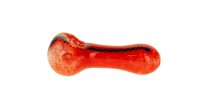 G-Spot Glaspfeife 10 cm rot mit schwarzem Streifen Nr.34