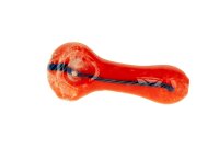 G-Spot Glaspfeife 10 cm rot mit schwarzem Streifen Nr.34