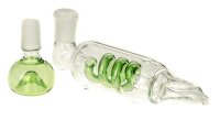 Glaspfeife mit Spirale innenliegend und Steckkopf - L 13 cm NS 14,5er - grün