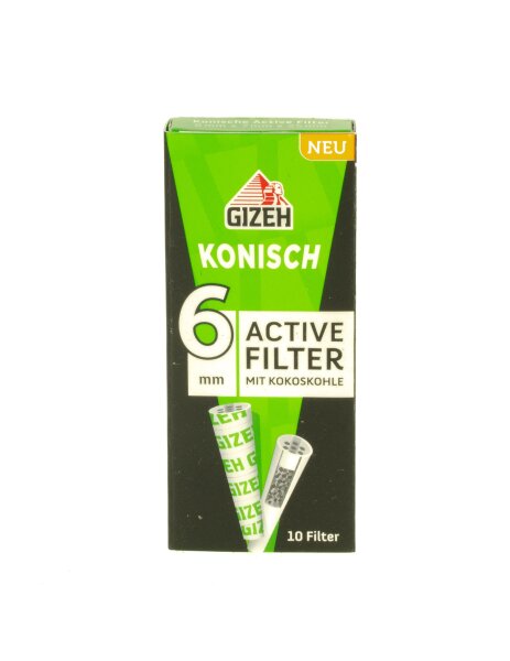 Gizeh Aktivkohlefilter "Konisch" 6 mm - 10 Stk.