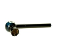 Glaspfeife Öl-Pfeife mit Steckkopf "8-Ball" L 12 cm - Schwarz
