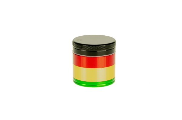 Black Leaf Pollinatorgrinder 4tlg - Rasta (Rot/Gelb/Grün/Schwarz) - D 39 mm H 40 mm