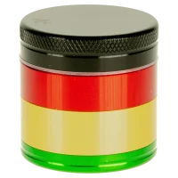 Black Leaf Pollinatorgrinder 4tlg - Rasta (Rot/Gelb/Grün/Schwarz) - D 39 mm H 40 mm