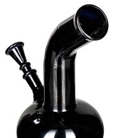 Black Artline Glasbong 14,5er - Bouncer Hanfblatt - H 22 cm D 40 mm WS 3 mm - Schwarz