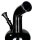 Black Artline Glasbong 14,5er - Bouncer Hanfblatt - H 22 cm D 40 mm WS 3 mm - Schwarz