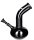 Black Artline Glasbong 14,5er - Bouncer Hanfblatt - H 22 cm D 40 mm WS 3 mm - Schwarz