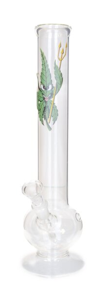 Canna Heroes Glasbong Mini 14,5er - bedruckt Cannadevil - H 30 cm D 40 mm WS 3 mm