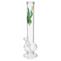 Canna Heroes Glasbong Mini 14,5er - bedruckt Cannadevil - H 30 cm D 40 mm WS 3 mm