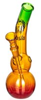 Glasbong Rasta Doppelbauch 14,5er H 22 cm D 28 mm