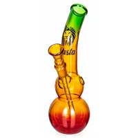 Glasbong Rasta Doppelbauch 14,5er H 22 cm D 28 mm