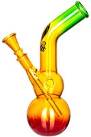 Glasbong Rasta Doppelbauch 14,5er H 22 cm D 28 mm