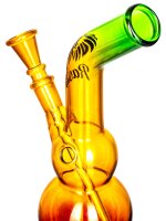 Glasbong Rasta Doppelbauch 14,5er H 22 cm D 28 mm