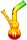Glasbong Rasta Doppelbauch 14,5er H 22 cm D 28 mm