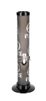 Acrylbong "Peace" dunkel Grau mit Peace-Symbol H 32,5 cm D 5,0 cm