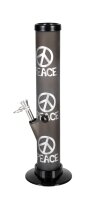 Acrylbong "Peace" dunkel Grau mit Peace-Symbol H 32,5 cm D 5,0 cm