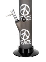 Acrylbong "Peace" dunkel Grau mit Peace-Symbol H 32,5 cm D 5,0 cm