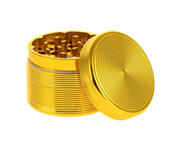 Metallgrinder "Ripped" Pollinator/Sieb D 50 mm Farbe Gold