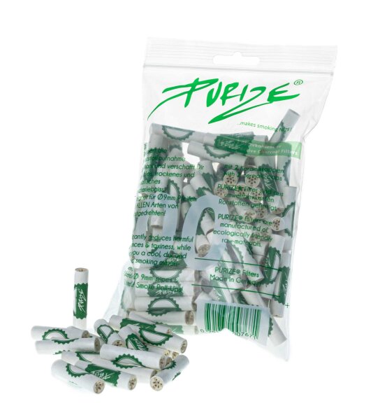 Purize Aktivkohlefilter - Regular - 9 mm - 100 Stk. - Weiß