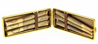 Zigarettenetui extra lang "vom Hofe" mit Echtleder made in Germany - Schwarzbraun/Gold