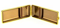Zigarettenetui extra lang "vom Hofe" mit Echtleder made in Germany - Schwarzbraun/Gold