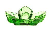 Glas-Aschenbecher "Hanfblatt" 12,5x10,5x2 cm - Grün