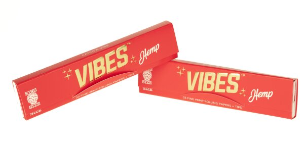 Vibes - Hemp - King Size Slim - 33 Blättchen + 33 Filtertips