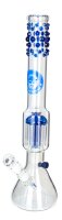 Heisenberg Glasbong 18,8er - Beaker Bubble Blue - H 50 cm D 50 mm WS 5 mm 12 Arm-Baumpercolator - Klar/