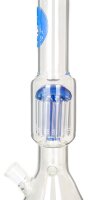 Heisenberg Glasbong 18,8er - Beaker Bubble Blue - H 50 cm D 50 mm WS 5 mm 12 Arm-Baumpercolator - Klar/