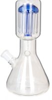 Heisenberg Glasbong 18,8er - Beaker Bubble Blue - H 50 cm D 50 mm WS 5 mm 12 Arm-Baumpercolator - Klar/