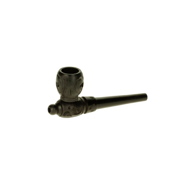 Purpfeife 9 cm geschnitzt mit Kickloch, Kopf schraubbar