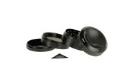 Champ High - Pollinatorgrinder 4tlg - mit Lupe Im Deckel - D 50 mm - Schwarz