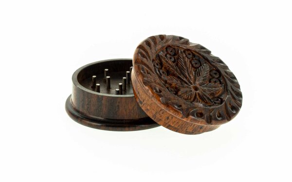 Holzgrinder H 30 mm D 45 mm aus Rosenholz "Leaf" Handmade