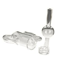 Oil Black Leaf Quarz Banger 14,5er klar - Recycler/Loop - ink. Carb Cap - Klar/Farblos