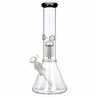 Amsterdam Glasbong 18,8er auf 14,5er - Limited Edition Clear Beaker- 1x Baum-Percolator - H 32 cm D 5