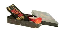 Metalldose - DJ Cat / Pussy Vinyl - 120x65x20 mm - Bedruckt innen Silber